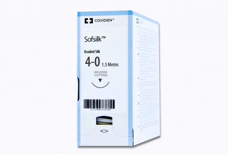 Fil de suture SOFSILK soie (NR) 4-0 3-8 17MM (36) 75CM - VS881-2 -