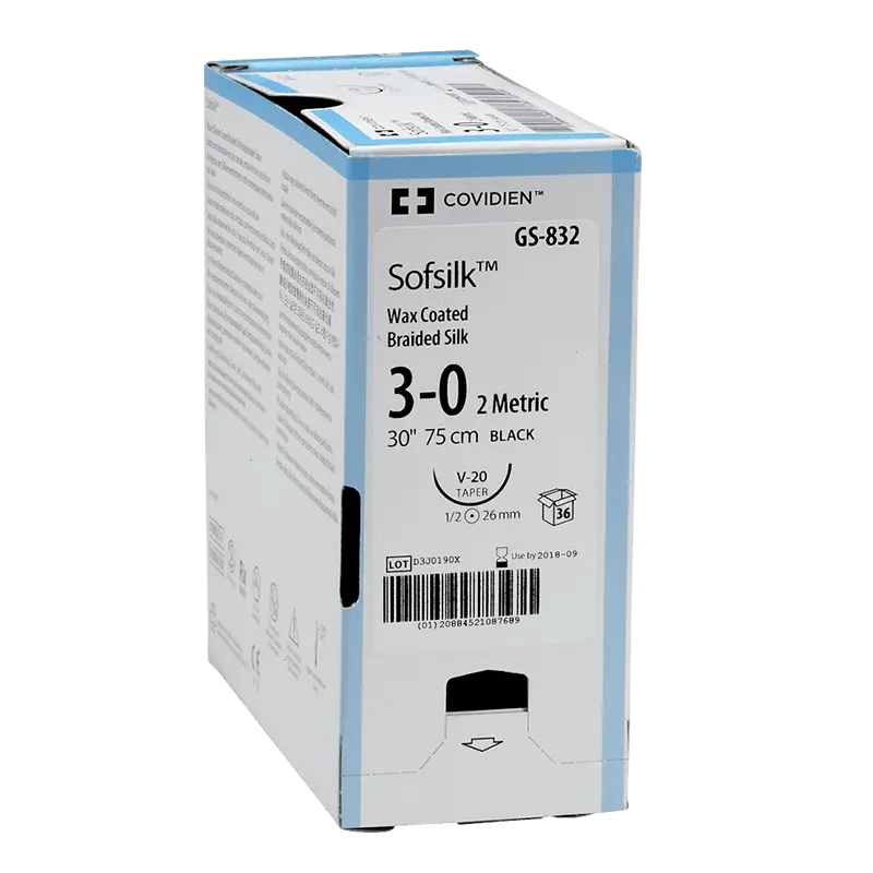 Fil de suture SOFSILK (NR) 3-0 3-8 17MM (36) 75CM - VS-882