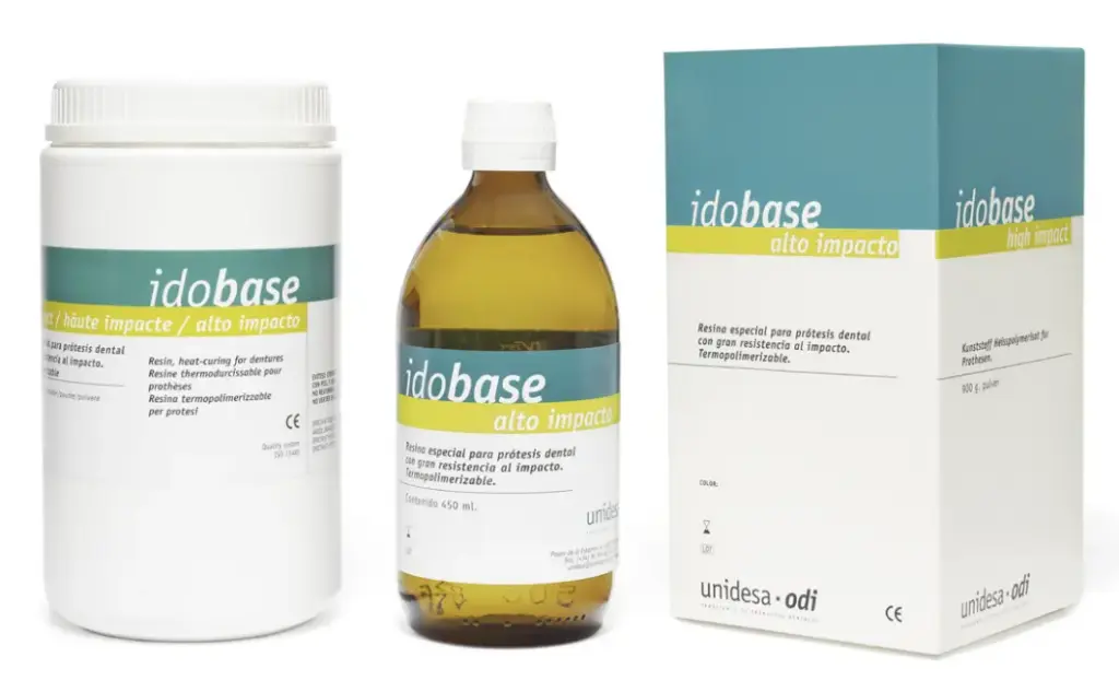 IDOBASE HI- résine pour prothèses, polymère - 1kg. Powder - rose veiné - UNIDESA