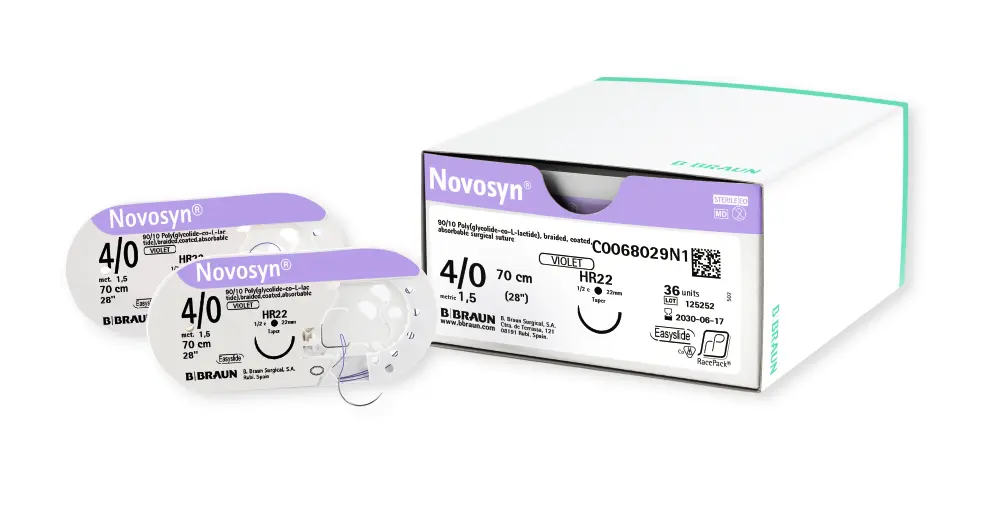 Fil de suture NOVOSYN 4-0 3-8 16MM (36) 70CM - C0068513 **POLYSORB** - IPP PHARMA