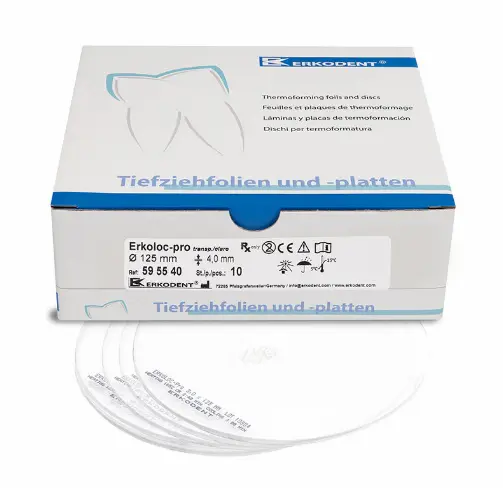  ERKOLOC–PRO 125X125MM EP.2MM TRANSP.(10) ERKODENT