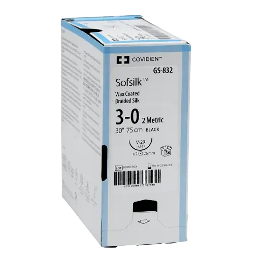 [VT4-SN-3884462] Fil de suture SOFSILK (NR) 3-0 3-8 17MM (36) 75CM - VS-882