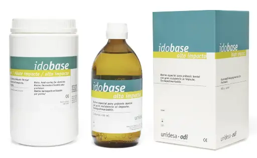 [21399] IDOBASE HI- résine pour prothèses, polymère - 1kg. Powder - rose veiné - UNIDESA